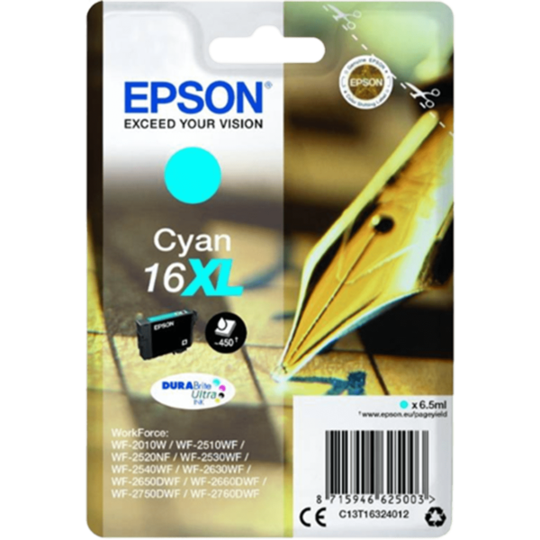 EPSON Cartridge Cyan DuraBright Ultra 16XL | C13T16324012