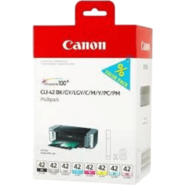 CANON Ink CLI-42 8 Multi Pack [Black Cyan Magenta Yellow Grey Light grey Photo Magenta Photo cyan] | 6384B010
