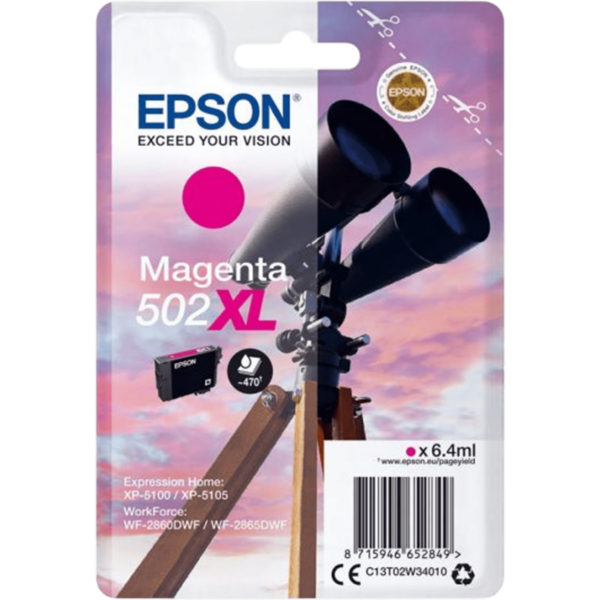 EPSON Ink T02W34 Magenta XL 6.4ml | C13T02W34010