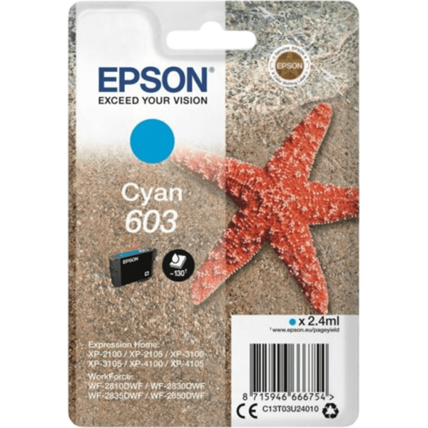 EPSON Ink 603 Cyan | C13T03U24010
