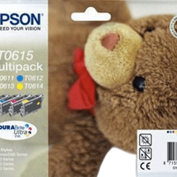 EPSON Ink T6154 Multi Pack Black Cyan Magenta Yellow 4x8ml 4x250Pgs | C13T06154010