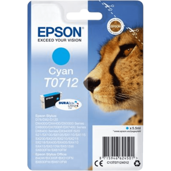 EPSON Ink T0712 Cyan | C13T07124012