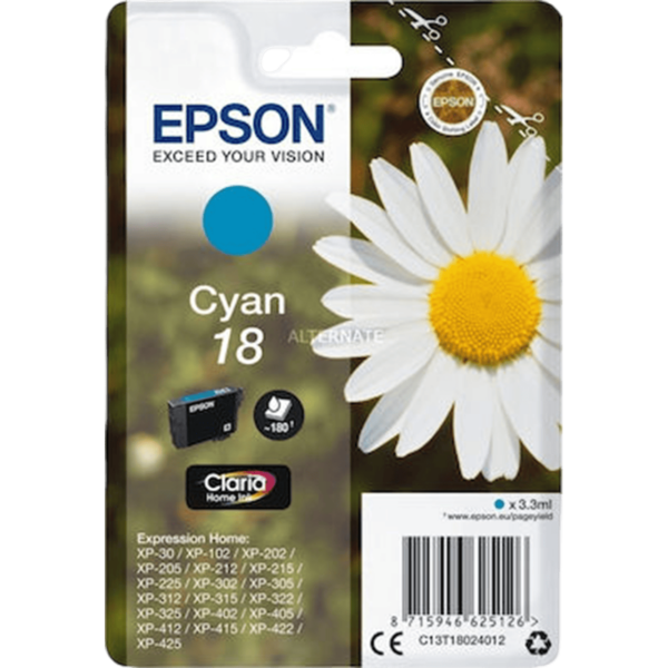 EPSON Ink 18 Cyan | C13T18024012 - Image 2
