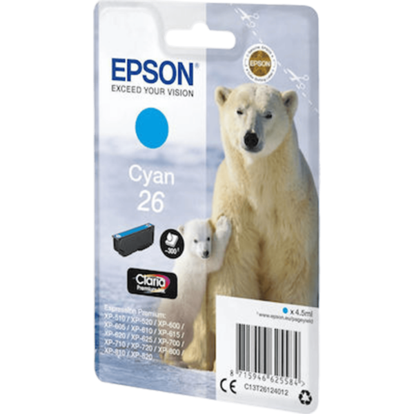 EPSON Ink 26 Cyan | C13T26124012 - Image 3