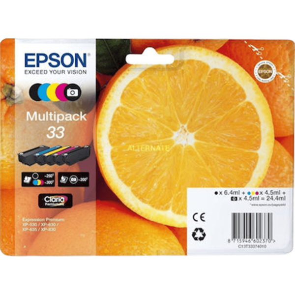 EPSON Ink 33 Claria Premium Multipack | C13T33374011 - Image 2