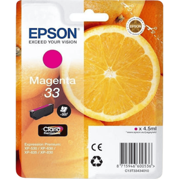EPSON Ink 33 Claria Premium Magenta 4.5ml | C13T33434012 - Image 2