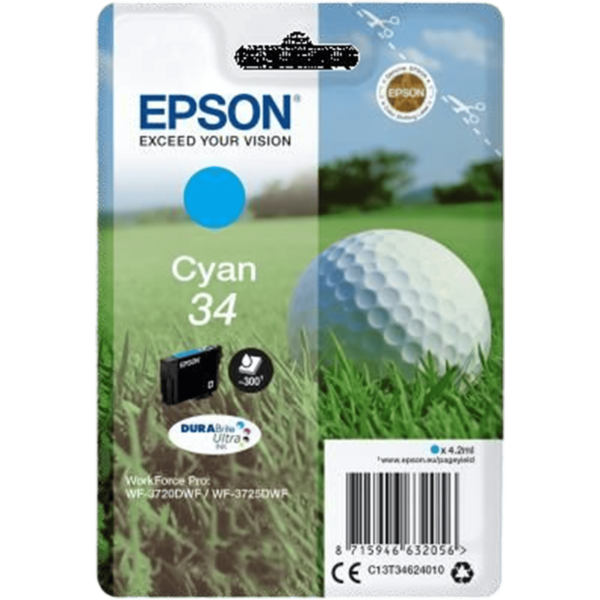 EPSON Ink 34 DURABrite Ultra Cyan | C13T34624010