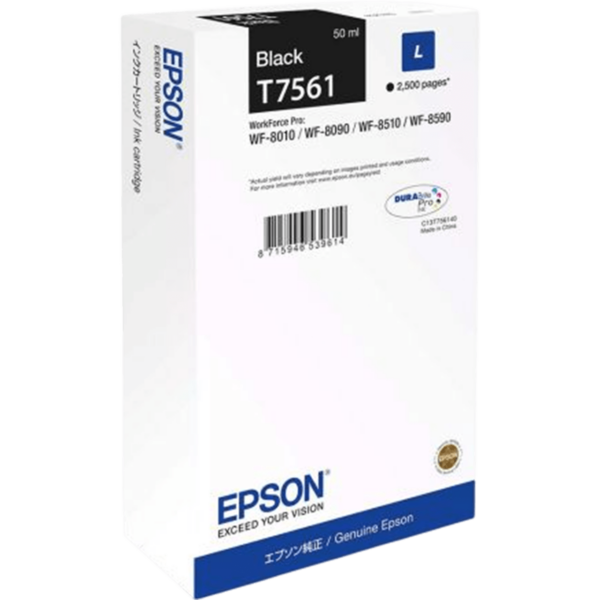 EPSON Ink DURABrite Black Size L 50ml 2.5K Pgs | C13T75614N