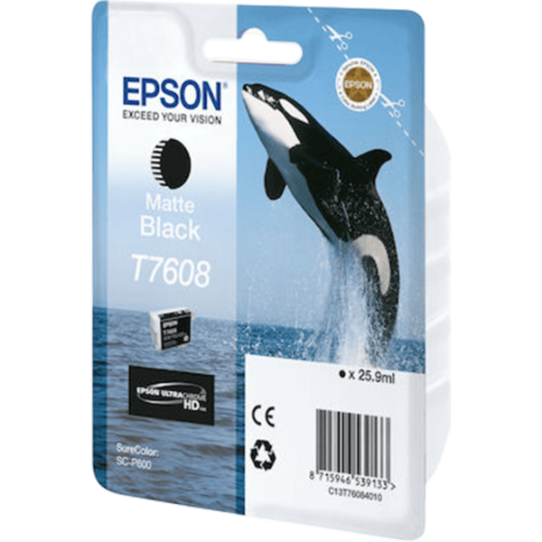 EPSON Ink T7608 Ultrachrome HD Matte Black 26ml | C13T76084N10 - Image 2