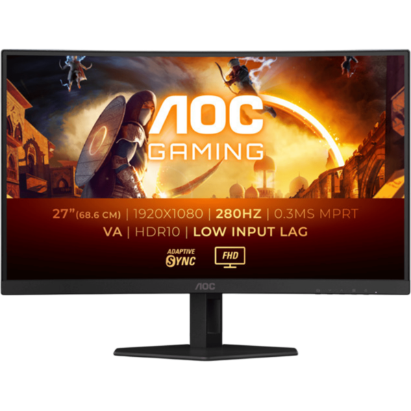 AOC Monitor 27" Curved [VA | FHD | 280Hz | 0.3ms | 3Y] / C27G4ZXE - Image 2