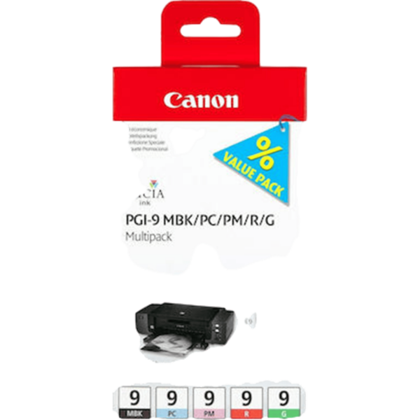 CANON Ink PGI-9 MBK/PC/PM/R/G Multi Pack | 1033B013 - Image 4