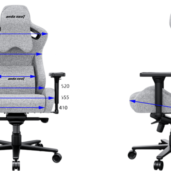 ANDA SEAT Gaming Chair DARK KNIGHT PRO Grey Fabric - Image 6