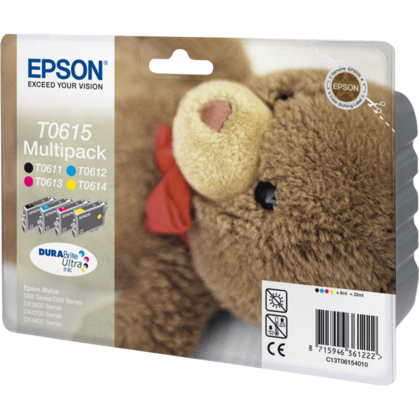 EPSON Ink T0615 Combo Pack Black+Cyan+Magenta+Yellow | C13T06154020 - Image 2