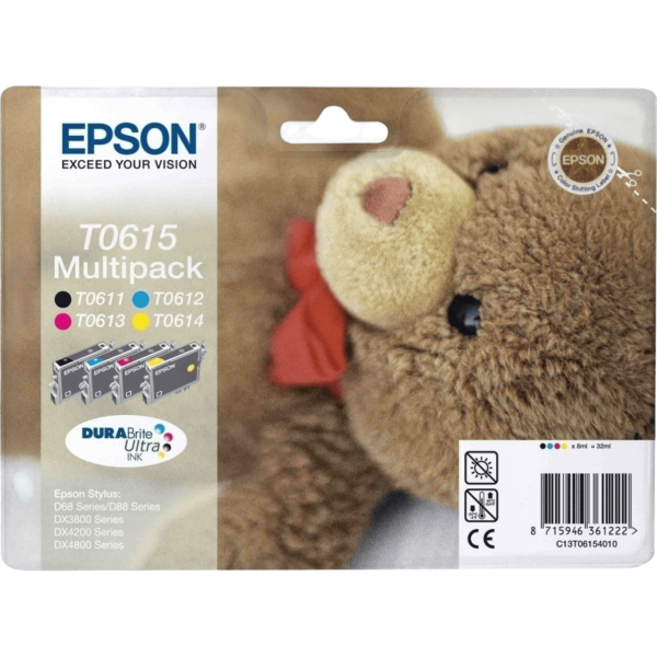 EPSON Ink T0615 Combo Pack Black+Cyan+Magenta+Yellow | C13T06154020 - Image 3
