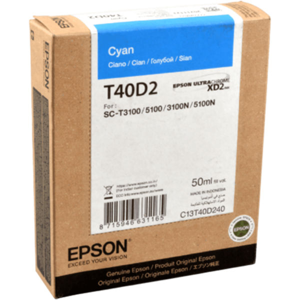 EPSON Singlepack UltraChrome XD2 Cyan - C13T40D240 - Image 3