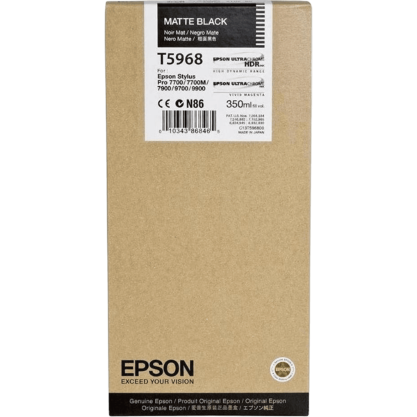 EPSON Singlepack Matte Black UltraChrome HDR - C13T596800 - Image 2