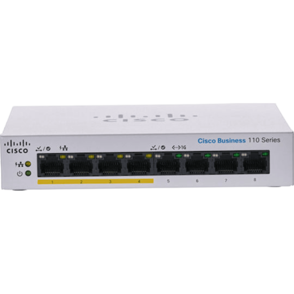 CISCO Switch 8-Port Gigabit 4xPoE | CBS110-8PP-D-EU