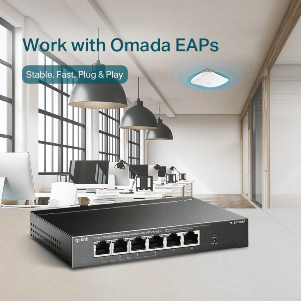 TP-LINK Switch 6-Port 100Mbps 4xPoE | TL-SF1006P - Image 3