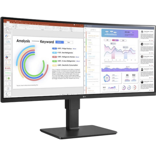 LG Monitor 34'' Curved [IPS | UWQHD | 60Hz | 5ms | 2Y] / 34BQ77QB-B - Image 3