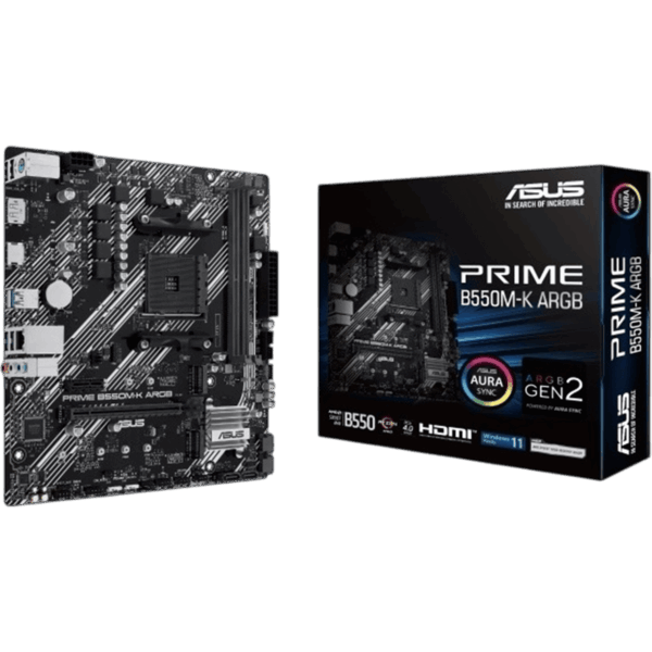 ASUS Motherboard PRIME B550M-K ARGB [DDR4 | AM4 | MATX] / 90MB1GC0-M0EAY0