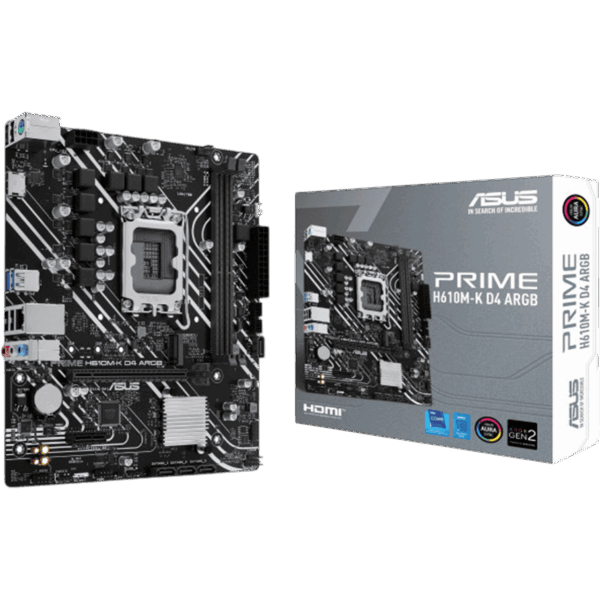ASUS Motherboard PRIME H610M-K D4 ARGB [DDR4 | 1700 | MATX] / 90MB1HN0-M0EAY0