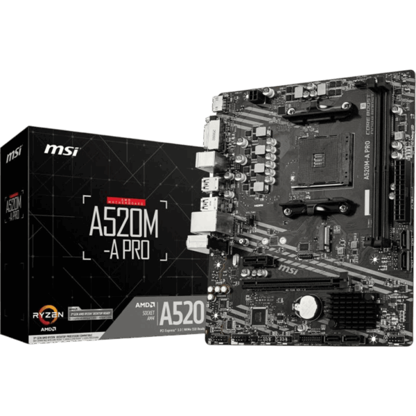 MSI Motherboard A520M-A PRO [DDR4 | AM4 | MATX] / 911-7C96-001 - Image 4