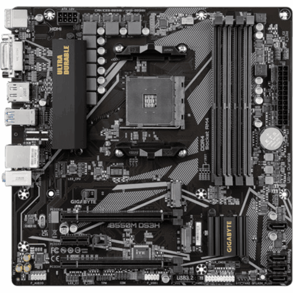 GIGABYTE Motherboard B550M DS3H 1.7 [DDR4 | AM4 | MATX] / 9MB55MDSH-00-G17 - Image 2