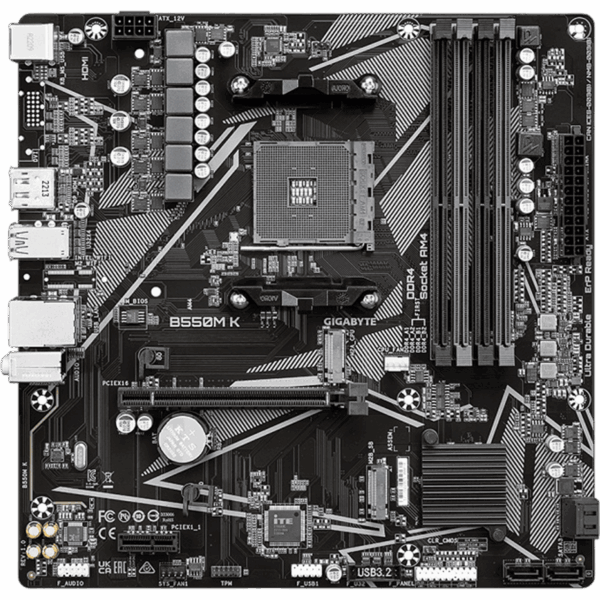 GIGABYTE Motherboard B550M K [DDR4 | AM4 | MATX] / B550M K G10 - Image 2