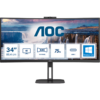 AOC Monitor 34'' Curved [VA | UWQHD | 100Hz | 1ms | 2Y] / CU34V5CW/BK