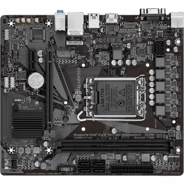 GIGABYTE Motherboard H610M H V2 [DDR5 | 1700 | MATX] / H610M H V2