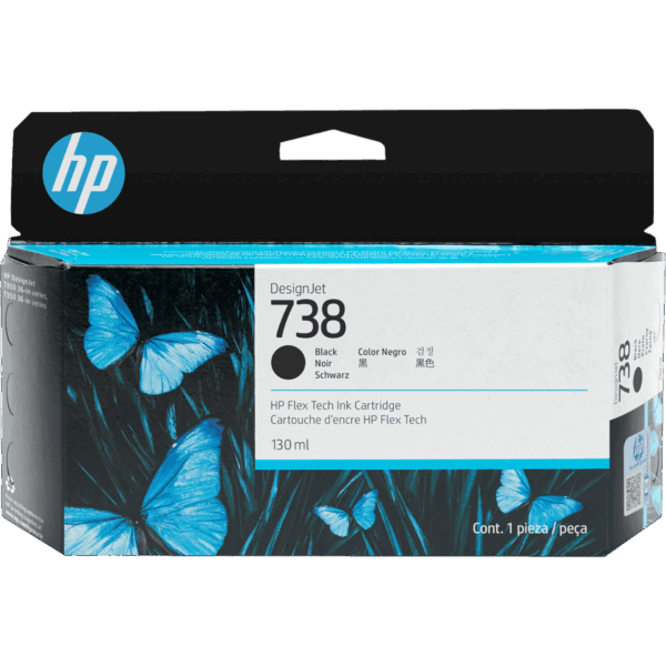 HP Ink 738 Black DesignJet Cartridge Original Standard Yield | 498N4A
