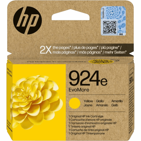 HP Ink 924e EvoMore Yellow Original Cartridge | 4K0U9NE