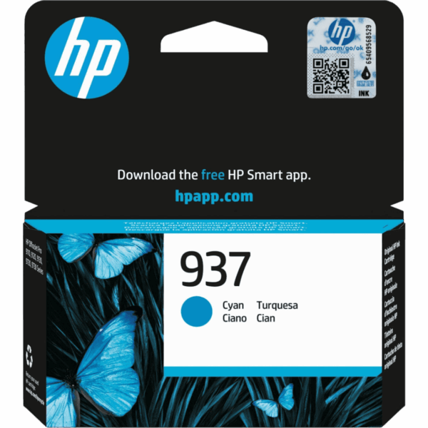 HP Ink 937 Cyan Original Cartridge | 4S6W2NE