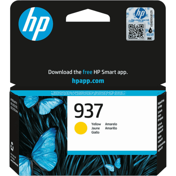HP Ink 937 Yellow Original Cartridge | 4S6W4NE