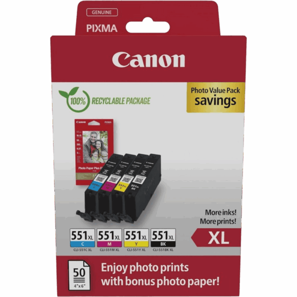 CANON Ink CLI-551XL BK-C-M-Y Photo VA | 6443B008