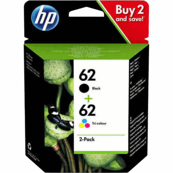 HP Ink 62 Original High (XL) Yield Black Cyan Magenta Yellow | N9J71AE