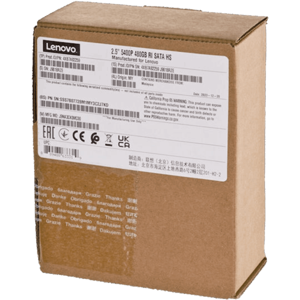 LENOVO SSD 480GB SATA [2.5 Hot Swap | 6Gbps | ThinkSystem Series] / 4XB7A82259 - Image 3