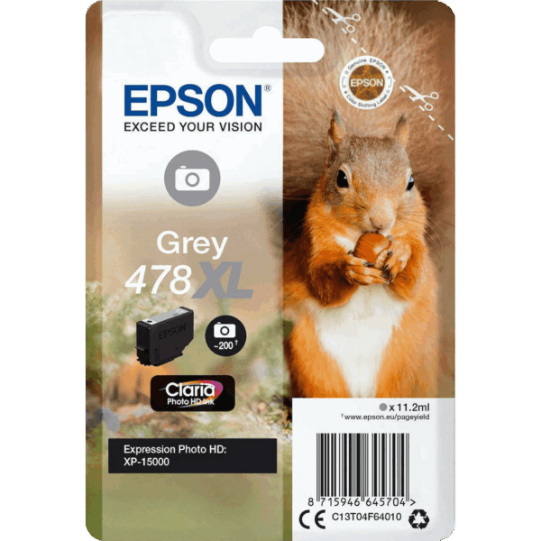 EPSON Ink T04F6 Grey 11.2ml | C13T04F64010