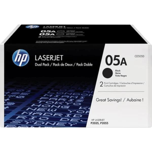 HP Ink Toner 05A Black [Dual Pack] / CE505D