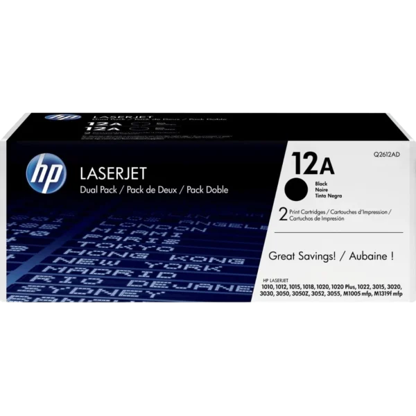 HP Ink Toner 12A Black [Dual Pack] / Q2612AD
