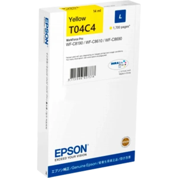 EPSON Ink Cartridge WF-C81xx / WF-C86xx L Yellow 1.7K | C13T04C440 - Image 2