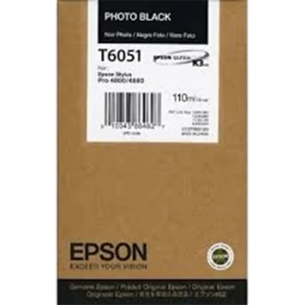EPSON Ink Cartridge Singlepack Photo Black T605100 | C13T605100 - Image 2