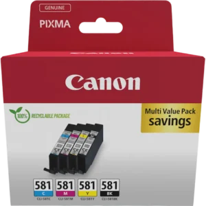 Μελάνι CANON CLI-581 4-Color Multipack - 450 Σελίδες | 2103C007