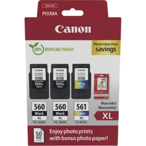 Μελάνι CANON PG-560XL / CL-561XL Value Pack - 1.100 Σελίδες | 3712C012