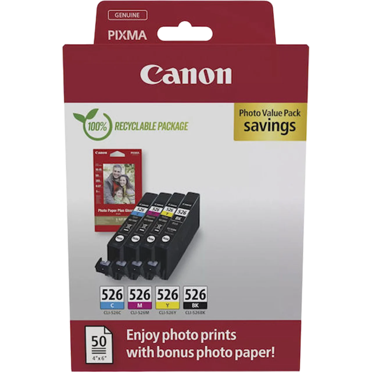 Μελάνι CANON CLI-526 4-Color Photo Value Pack - 37ml | 4540B019