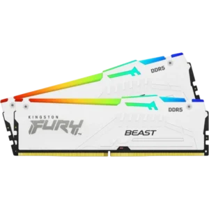KINGSTON Memory FURY Beast White RGB [DDR5 | 64GB | Kit of 2 | 6000MT/s] / KF560C30BWEAK2-64